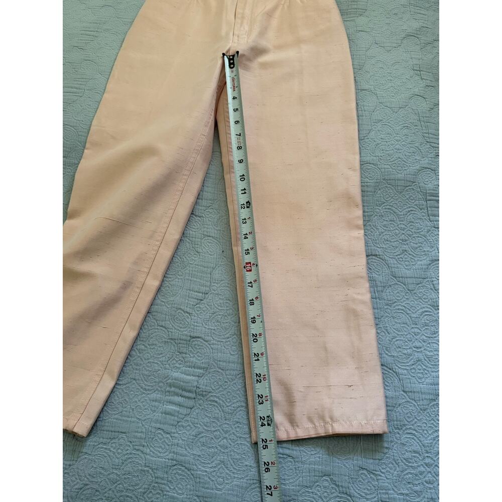 Vintage 90s Christian Dior Baby Pink Silk Tapered Pants High Waist Sz 36 READ - Picture 5 of 7